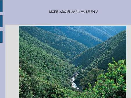 MODELADO FLUVIAL: VALLE EN V. MODELADO FLUVIAL: MEANDROS (CURVAS EN EL CURSO DEL RÍO)