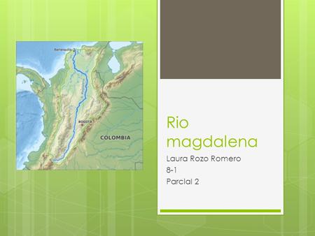 Rio magdalena Laura Rozo Romero 8-1 Parcial 2. El rio magdalena es :  la principal arteria fluvial de Colombia.  Su longitud es de: más de 1 500 km,