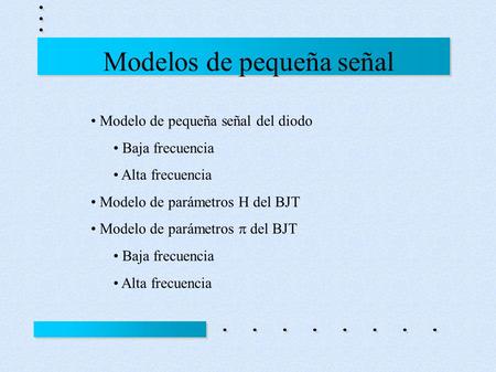 Modelos de pequeña señal