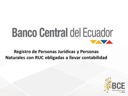 Registro de Personas Jurídicas y Personas Naturales con RUC obligadas a llevar contabilidad.