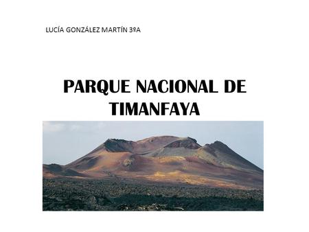 PARQUE NACIONAL DE TIMANFAYA