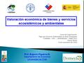  Valoración de bienes ambientales: valor y valoración económica  Valor económico  Valor económico y uso  Valoración de bienes ecosistémicos y ambientales.