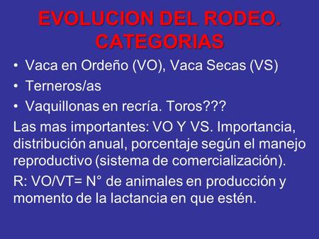 EVOLUCION DEL RODEO. CATEGORIAS