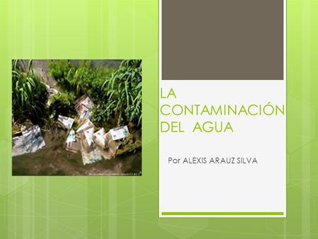 LA CONTAMINACIÓN DEL AGUA Por ALEXIS ARAUZ SILVA.
