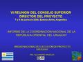 INFORME DE LA COORDINACIÓN NACIONAL DE LA REPÚBLICA ORIENTAL DEL URUGUAY VI REUNION DEL CONSEJO SUPERIOR DIRECTOR DEL PROYECTO 7 y 8 de junio de 2006,
