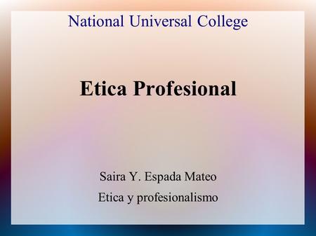 National Universal College