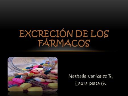 Nathalia canizales R. Laura plata G. EXCRECIÓN DE LOS FÁRMACOS.