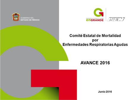 Comité Estatal de Mortalidad por Enfermedades Respiratorias Agudas AVANCE 2016 Junio 2016.