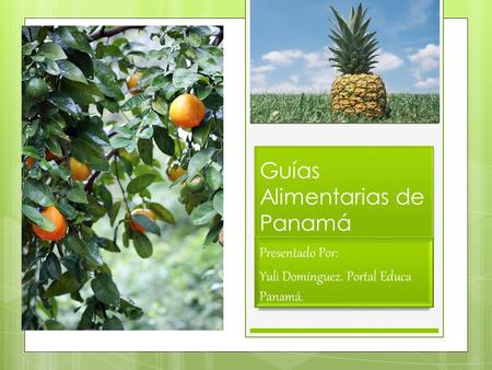 Guías Alimentarias de Panamá Presentado Por: Yuli Domínguez. Portal Educa Panamá.