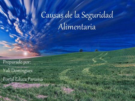 Causas de la Seguridad Alimentaria Preparado por: Yuli Domínguez. Portal Educa Panamá.