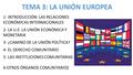 TEMA 3: LA UNIÓN EUROPEA 1- INTRODUCCIÓN: LAS RELACIONES