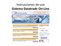 Instrucciones de uso Sistema Datatrade On-Line. Detalles completos de un producto Totales y sumatorias de un producto Búsquedas por producto A.