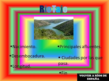 Río Tajo Nacimiento. Principales afluentes. Desembocadura.