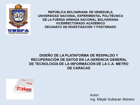 REPÚBLICA BOLIVARIANA DE VENEZUELA UNIVERSIDAD NACIONAL EXPERIMENTAL POLITÉCNICA DE LA FUERZA ARMADA NACIONAL BOLIVARIANA VICERRECTORADO ACADÉMICO DECANATO.