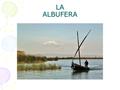 LA ALBUFERA. ¿DE QUE SE TRATA? Se trata del lago más grande de España y una de las zonas húmedas más importantes de la península ibérica. Un paraje de.