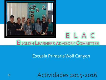 Actividades 2015-2016 Escuela Primaria Wolf Canyon.