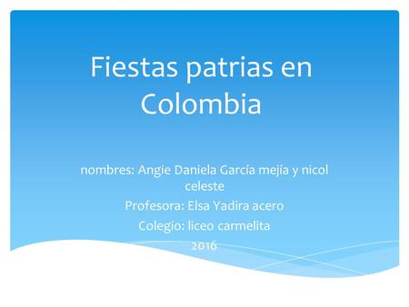 Fiestas patrias en Colombia