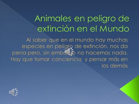 Animales en peligro de extinción en el Mundo