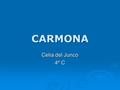 CARMONA Celia del Junco 4º C. Carmona Romana  Carmona, gracias a su situación geoestratégica, se convierte en uno de los centros más prósperos de la.
