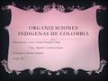 ORGANIZACIONES INDIGENAS DE COLOMBIA Presentado por : Leidy Viviana González Clavijo Venus Alejandra Lombana Rueda Presentado a: Martha Sandoval Grado.