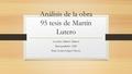 Análisis de la obra 95 tesis de Martín Lutero