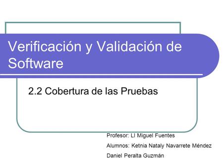 Verificación y Validación de Software