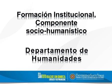 Formación Institucional, Departamento de Humanidades
