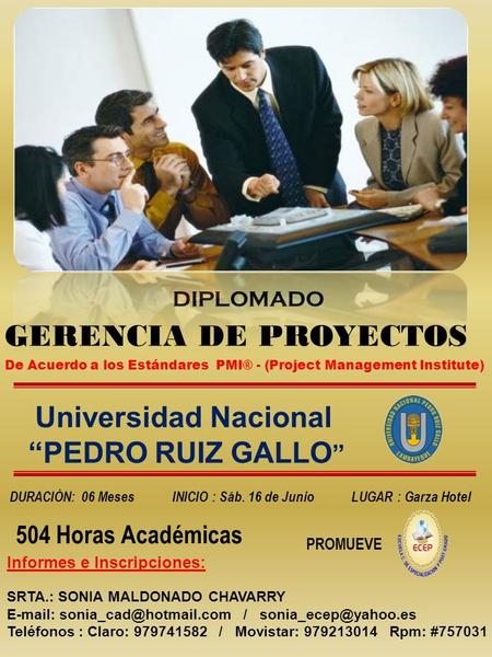 GERENCIA DE PROYECTOS Universidad Nacional “PEDRO RUIZ GALLO”