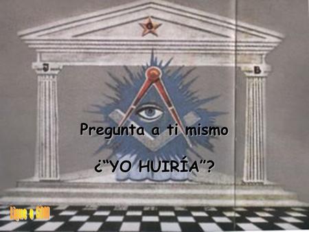 Pregunta a ti mismo ¿YO HUIRÍA? Ambos enmascarados y cubiertos de negro de la cabeza a los piés,armados con ametralladoras. En una noche fría, durante.