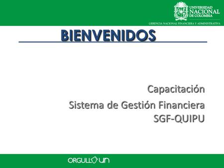 Capacitación Sistema de Gestión Financiera SGF-QUIPU