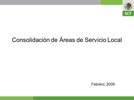 Consolidación de Áreas de Servicio Local Febrero, 2009.