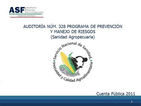 11 Cuenta Pública 2011 AUDITORÍA NÚM. 328 PROGRAMA DE PREVENCIÓN Y MANEJO DE RIESGOS (Sanidad Agropecuaria)