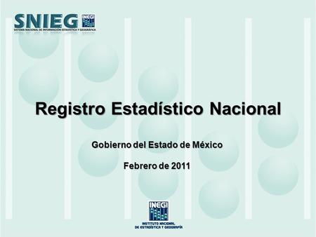 Registro Estadístico Nacional Gobierno del Estado de México