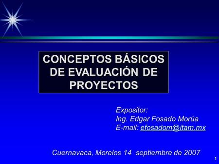 DE EVALUACIÓN DE PROYECTOS