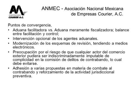 ANMEC - Asociación Nacional Mexicana de Empresas Courier, A.C.