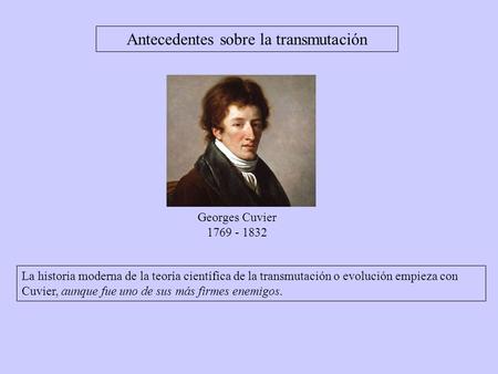 Antecedentes sobre la transmutación