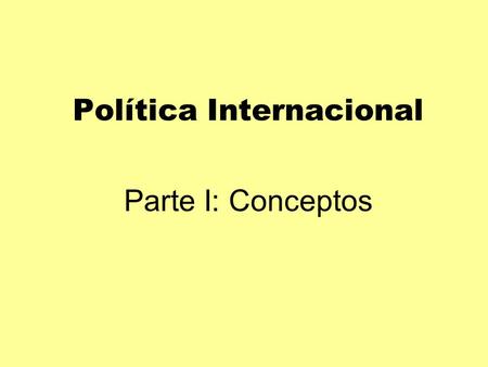 Política Internacional