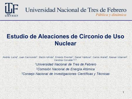 Estudio de Aleaciones de Circonio de Uso Nuclear