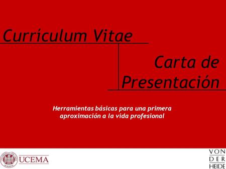Currículum Vitae Carta de Presentación