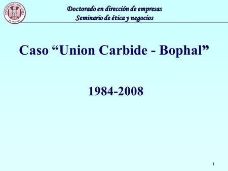 Caso “Union Carbide - Bophal”