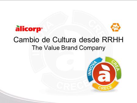 Cambio de Cultura desde RRHH The Value Brand Company