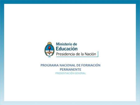 PROGRAMA NACIONAL DE FORMACIÓN PERMANENTE