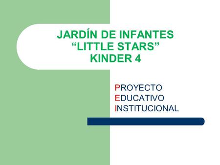 JARDÍN DE INFANTES “LITTLE STARS” KINDER 4
