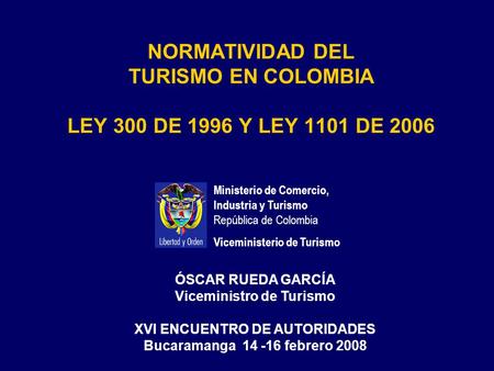 LEY 300 DE 1996 LEY GENERAL DE TURISMO