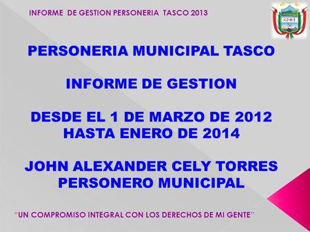 PERSONERIA MUNICIPAL TASCO INFORME DE GESTION