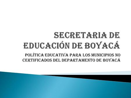 SECRETARIA DE EDUCACIÓN DE BOYACÁ