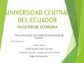 UNIVERSIDAD CENTRAL DEL ECUADOR TEMA:ANALISIS DE LOS CONSEJOS NACIONALES DE IGUADAD INTEGRANTES: Alexis Mena Carla Quinto, Lady Guevara Jonathan Gualoto,Jorge.