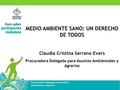 MEDIO AMBIENTE SANO: UN DERECHO DE TODOS Procuraduría Delegada para Asuntos Ambientales y Agrarios MEDIO AMBIENTE SANO: UN DERECHO DE TODOS Claudia Cristina.