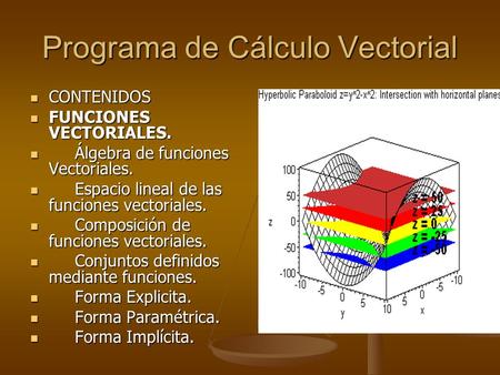 Programa de Cálculo Vectorial