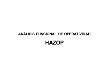 ANÁLISIS FUNCIONAL DE OPERATIVIDAD